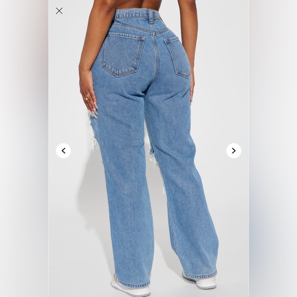 NWT Drive You Crazy Ripped Non Stretch Straight Leg Jeans - Medium Wash - Picture 3 of 3